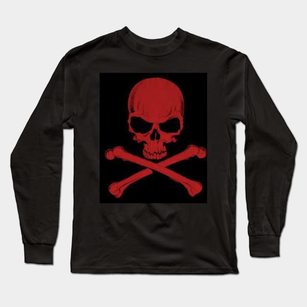 Skull And Crossbones Long Sleeve T-Shirt by equiliser